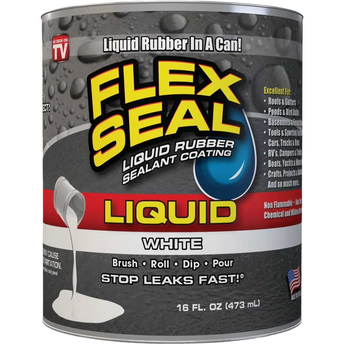 Natural Flex Seal White Liquid Rubber Sealant 1 Pint Green