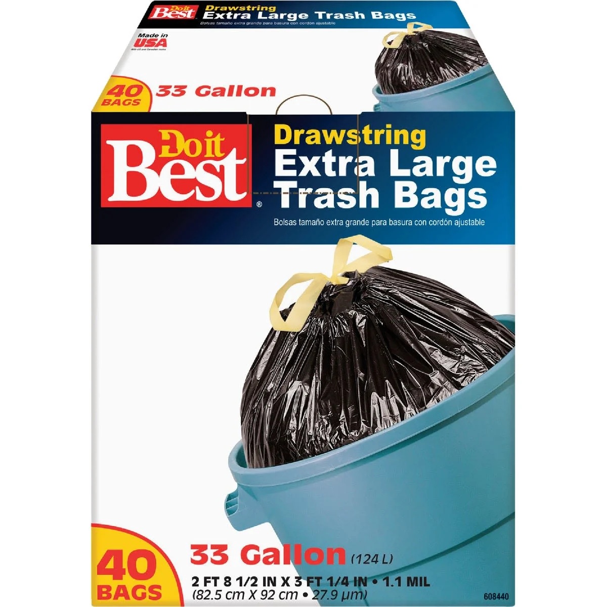 Reusable Do it Black Extra Large 33 Gallon Trash Bags 40-Count Innovative