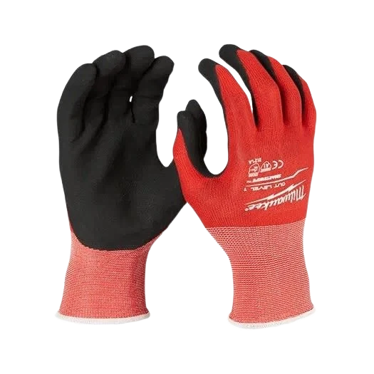 Lightweight Milwaukee Large Cut Level 1 Nitrile Dipped Gloves Smart