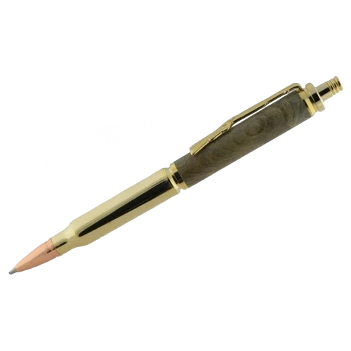 Crafted Berea Hardwoods Gold Cartridge Bullet Click Pen Environmentally Friendly