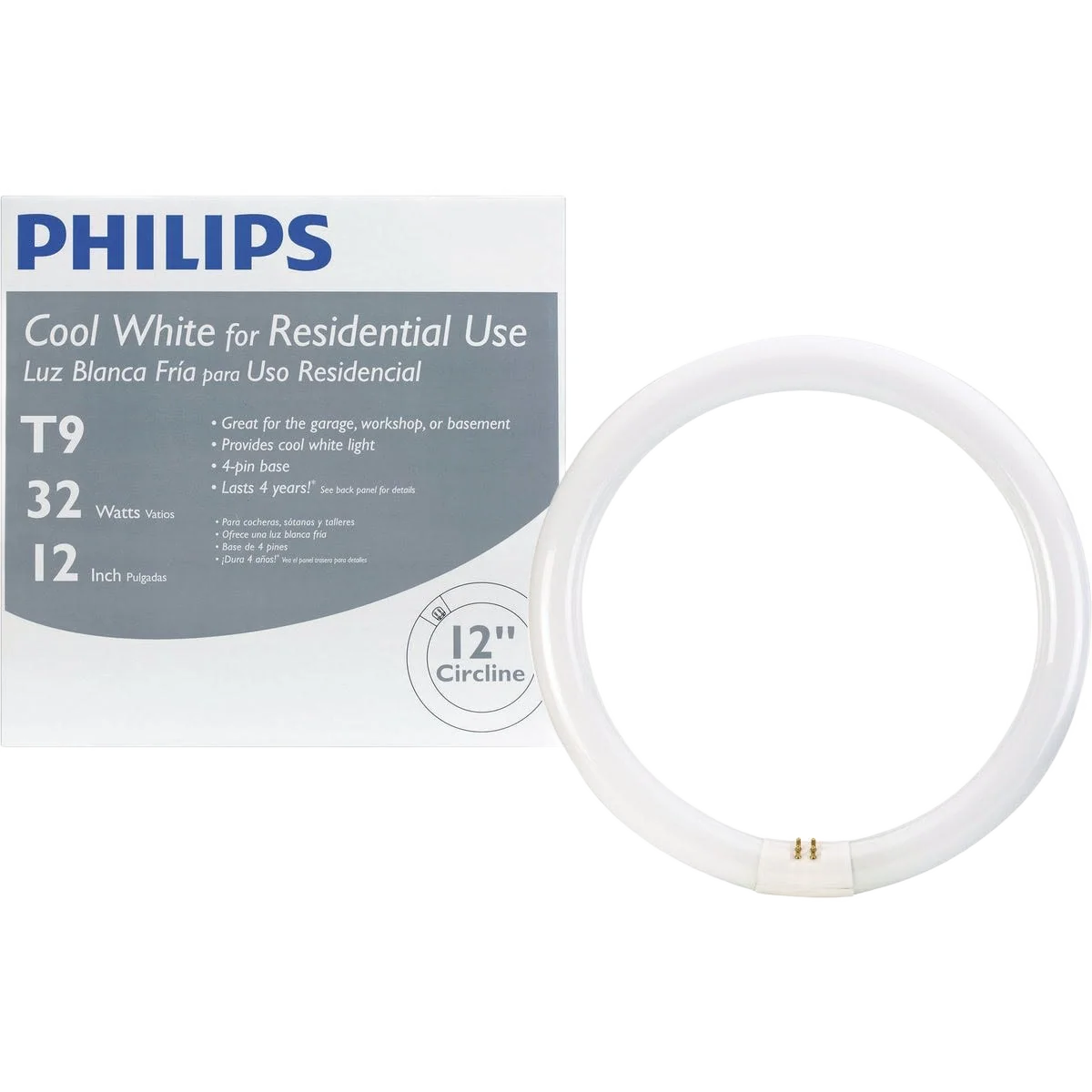 Optimized Philips 32 Watt T9 4-Pin Circline Cool White Fluorescent Tube Light Bulb Premium