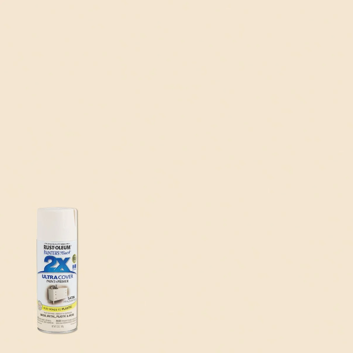 Stylish Rust-Oleum Painters' Touch 2X Heirloom White Satin Spray Paint Primer 12 oz. High-Grade