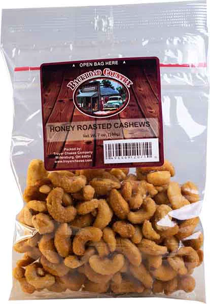 Certified Backroad Country Honey Roasted Cashews 7 oz. Verified