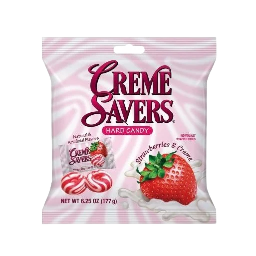 Green Creme Savers Strawberries Creme - 6.25 oz. First-Class