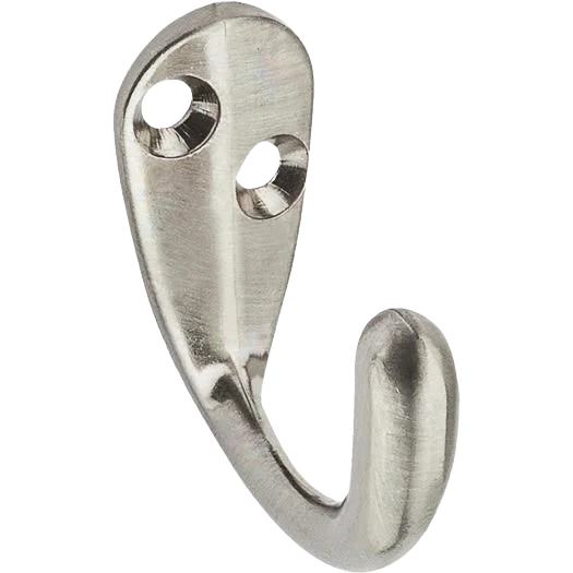 Artisan National Hardware Satin Nickel Single Clothes Hook 2-Pack Specialty