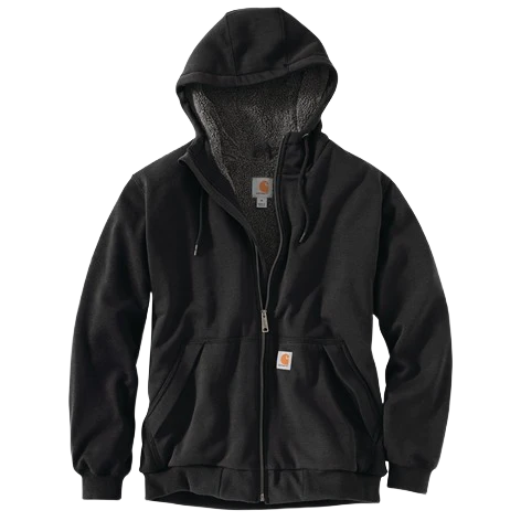 Official Carhartt Men's Rain Defender Relaxed Fit Midweight Sherpa-Lined Full-Zip Sweatshirt Effective