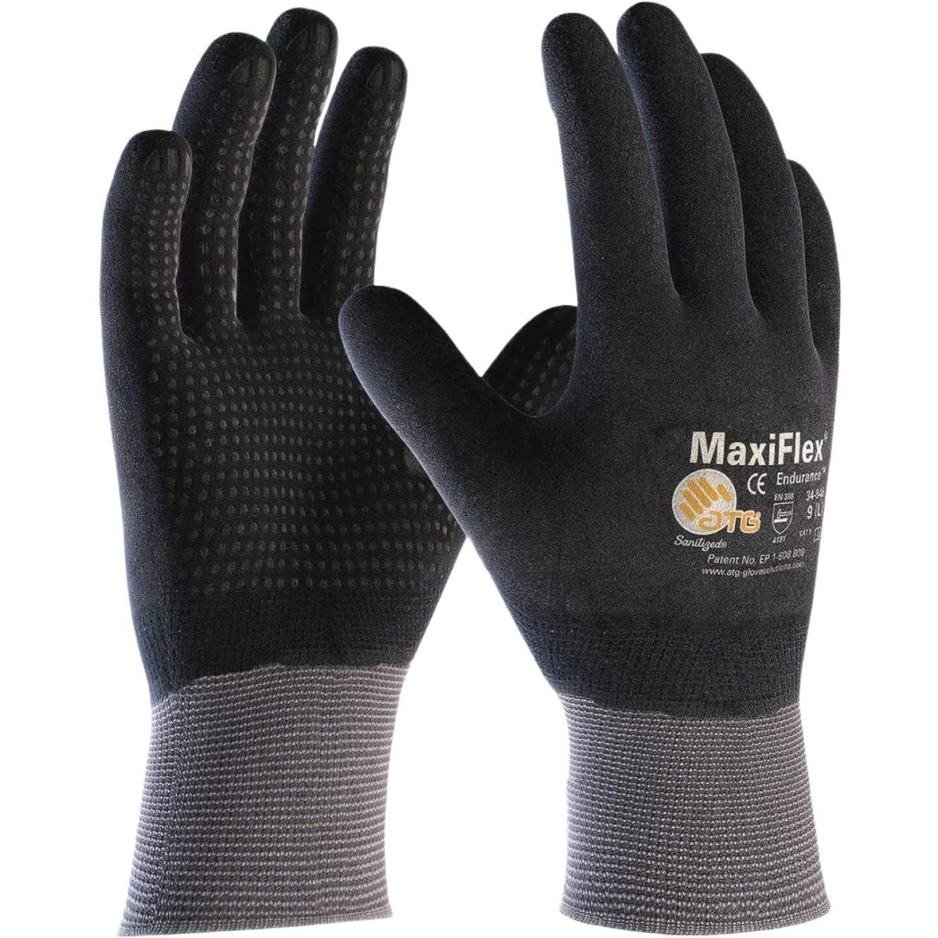 Organic MaxiFlex Mens X-Large Seamless Knit Nylon Work Gloves Detailed