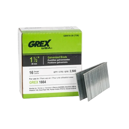 Elegant Grex GBN16 16 Gauge 1-1 2 in. Galvanized Brads 2.5M Selected