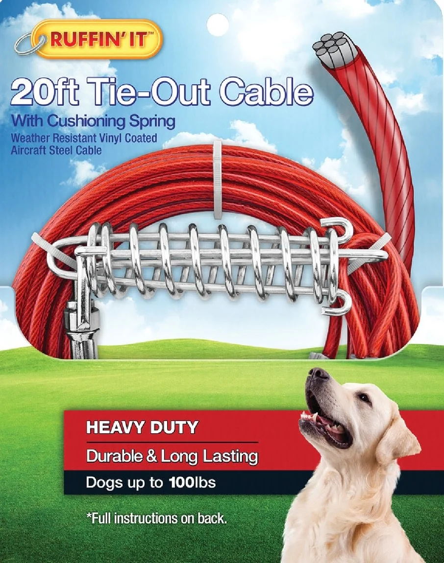 Enhanced Westminster Pet Ruffin' it Large Tie-Out Cable 20 ft. Casual