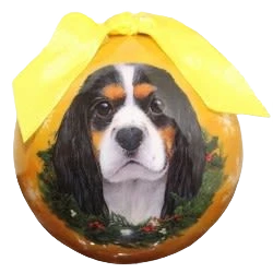 Pure E S Pets Tri-Color King Charles Christmas Ball Ornament Refined