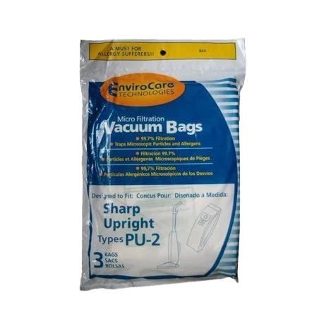 Premium EnviroCare Sharp Type PU-2 Vacuum Bag 3-Pack Verified