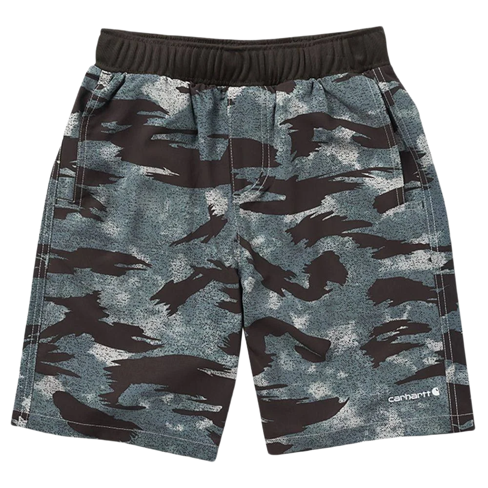 Practical Carhartt Boys' Loosefit Ripstop Camo Green Work Shorts Size 12 Healthy