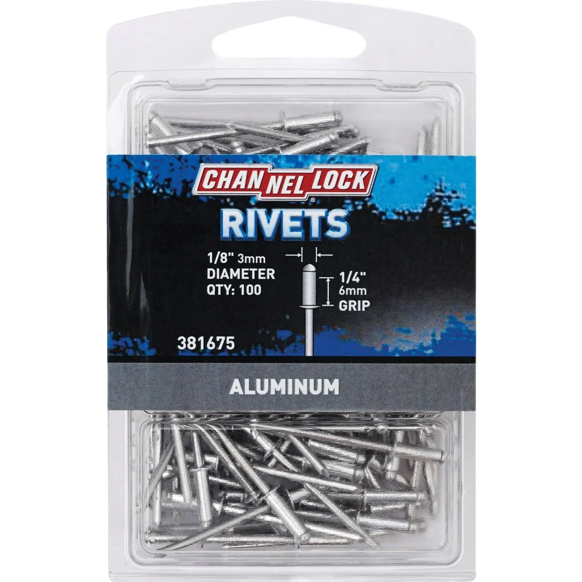 Functional Channellock 1 8 x 1 4 in. Aluminum Pop Rivets 100-Pack Durable