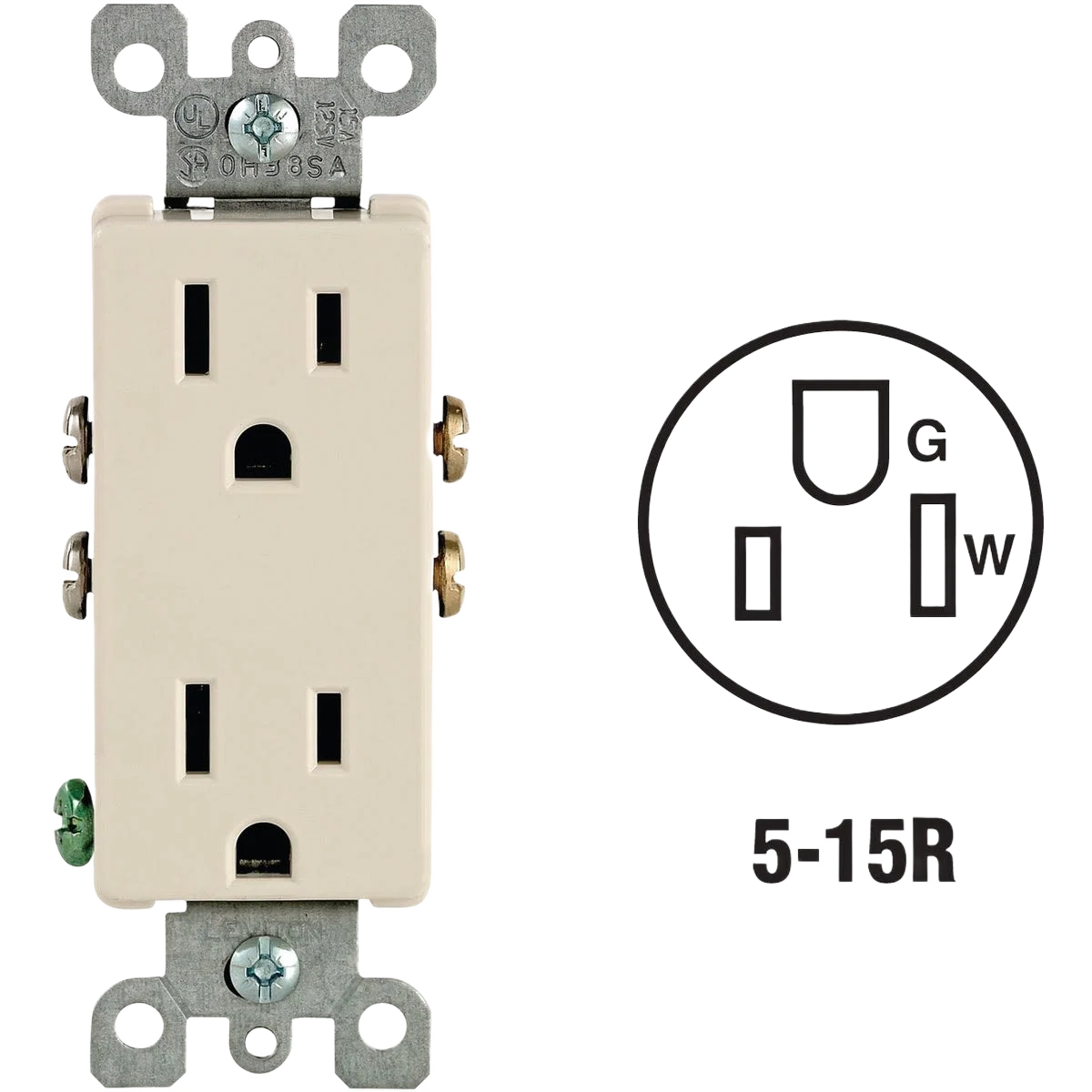 Elegant Leviton Decora 15 Amp Light Almond Residential Grade 5-15R Duplex Outlet Fine Crafted