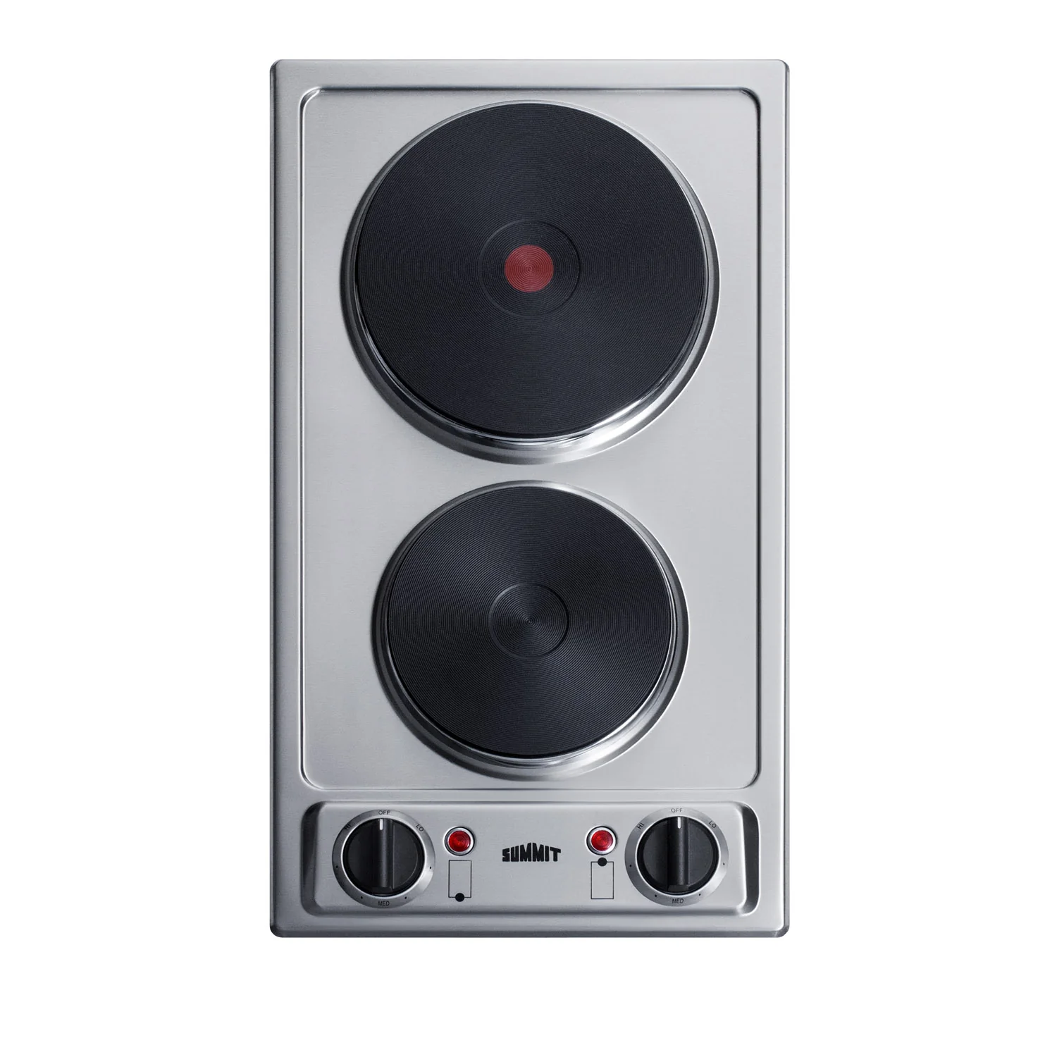 Optimized 12 Wide 230V 2-Burner Solid Disk Cooktop Smooth