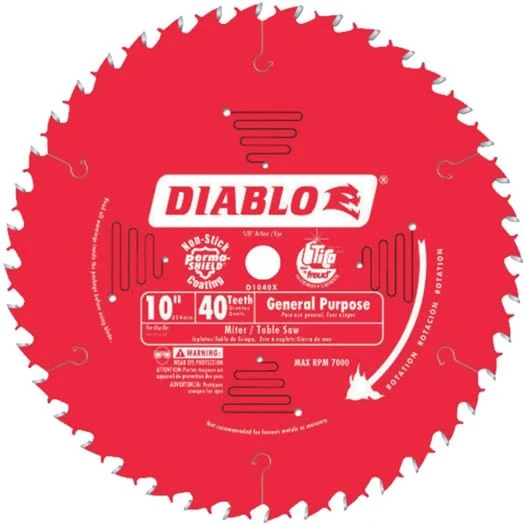 Organic Diablo 10-In. 40 Tooth General Purpose Saw Blade Carefully Designed