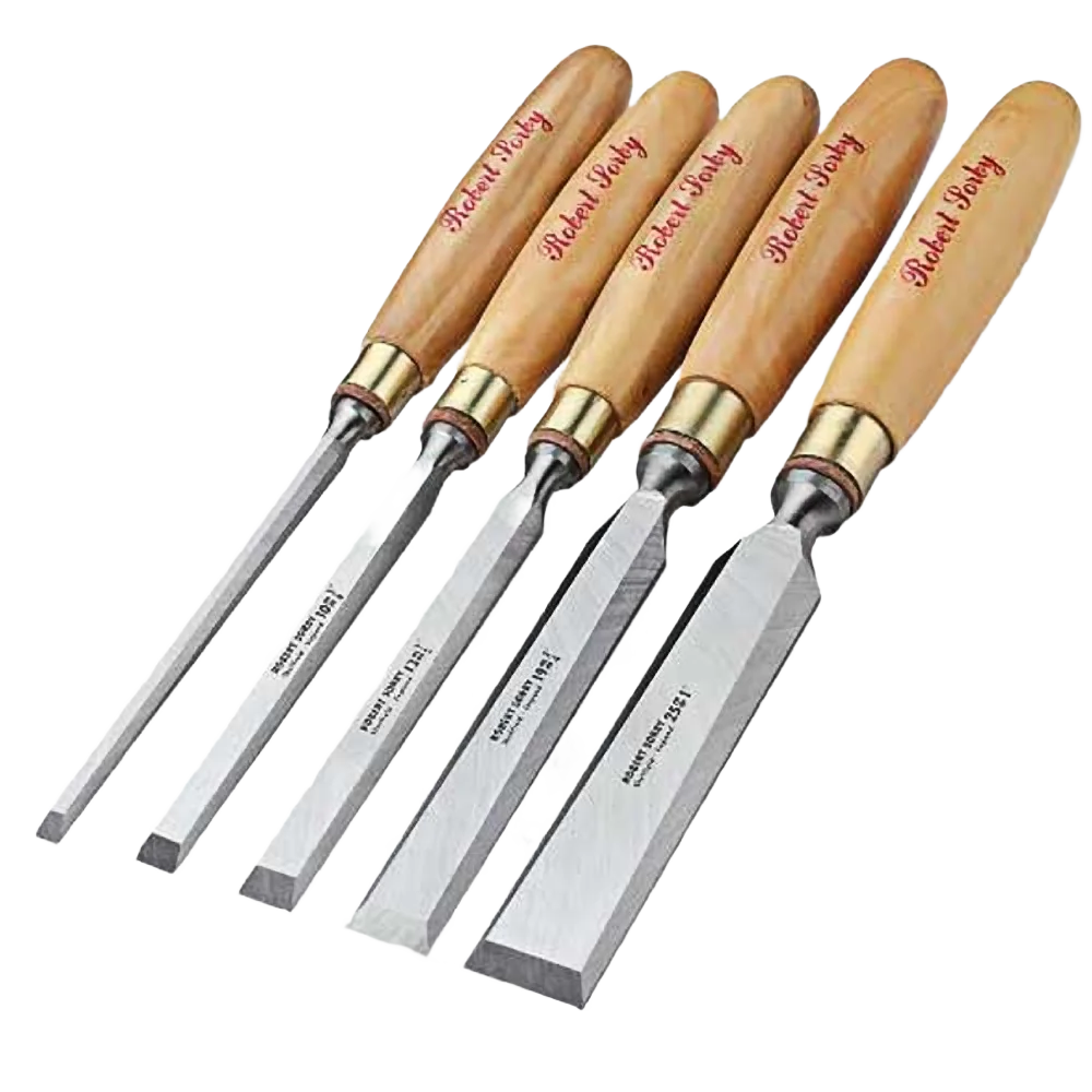 Selected Sorby Boxwood Handled 5 Pc. Traditional Bevel Edge Chisel Set High-Performance