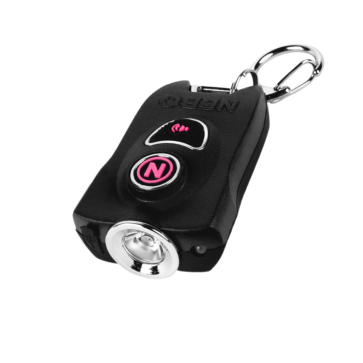 Natural NEBO MYPAL™ Keychain Light and Safety Alarm Black First-Class