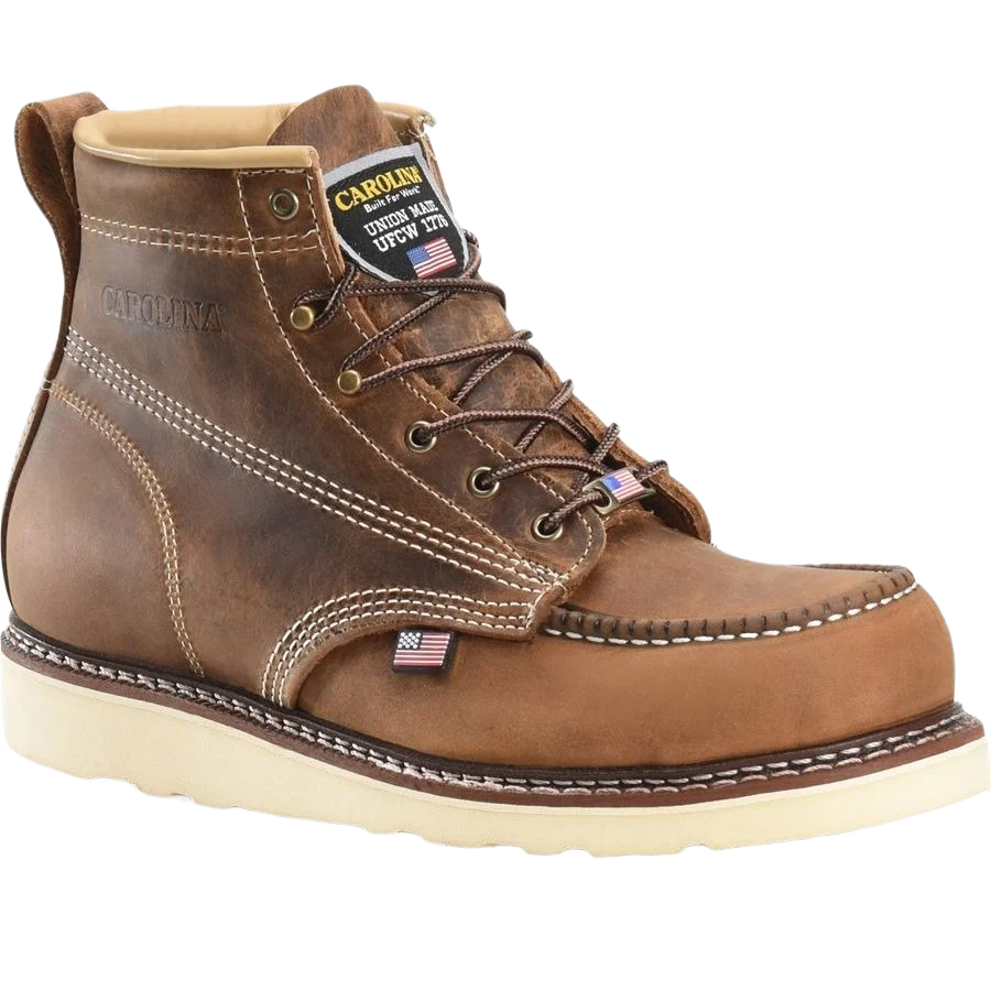 High-Performance Carolina Men's AMP USA Dark Brown Wedge Boots 9D Genuine