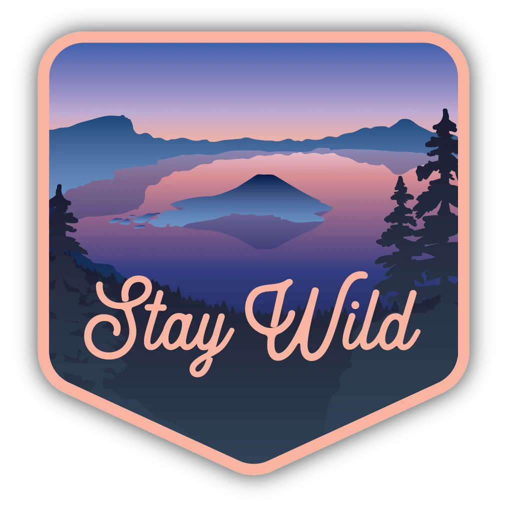 Healthy Stickers Northwest Sunset Lake Stay Wild Sticker Superior
