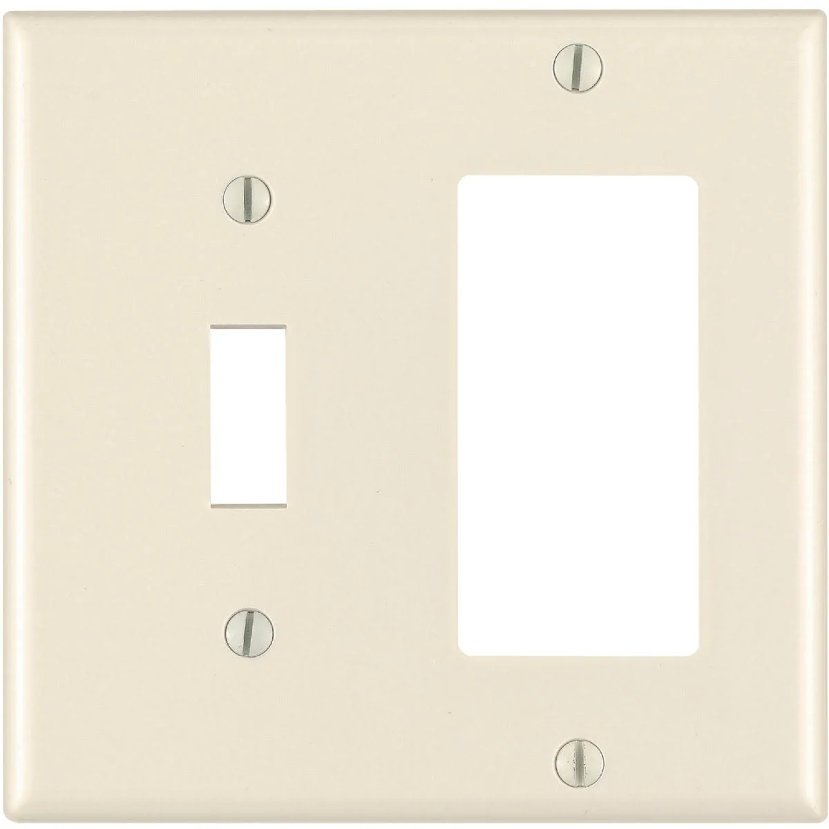 Specialty Leviton Decora 2-Gang Light Almond Thermoset Single Toggle Rocker Wall Plate Minimalist
