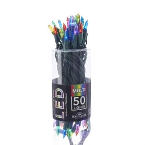 Exclusive Kurt S. Adler Multi-Color Miniature LED String Light Set with Green Wire 50 Lights World-Class