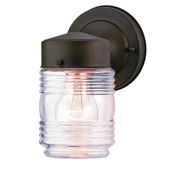 Genuine Westinghouse Oil Rubbed Bronze with Clear Ribbed Glass One Light Wall Fixture Fine Crafted