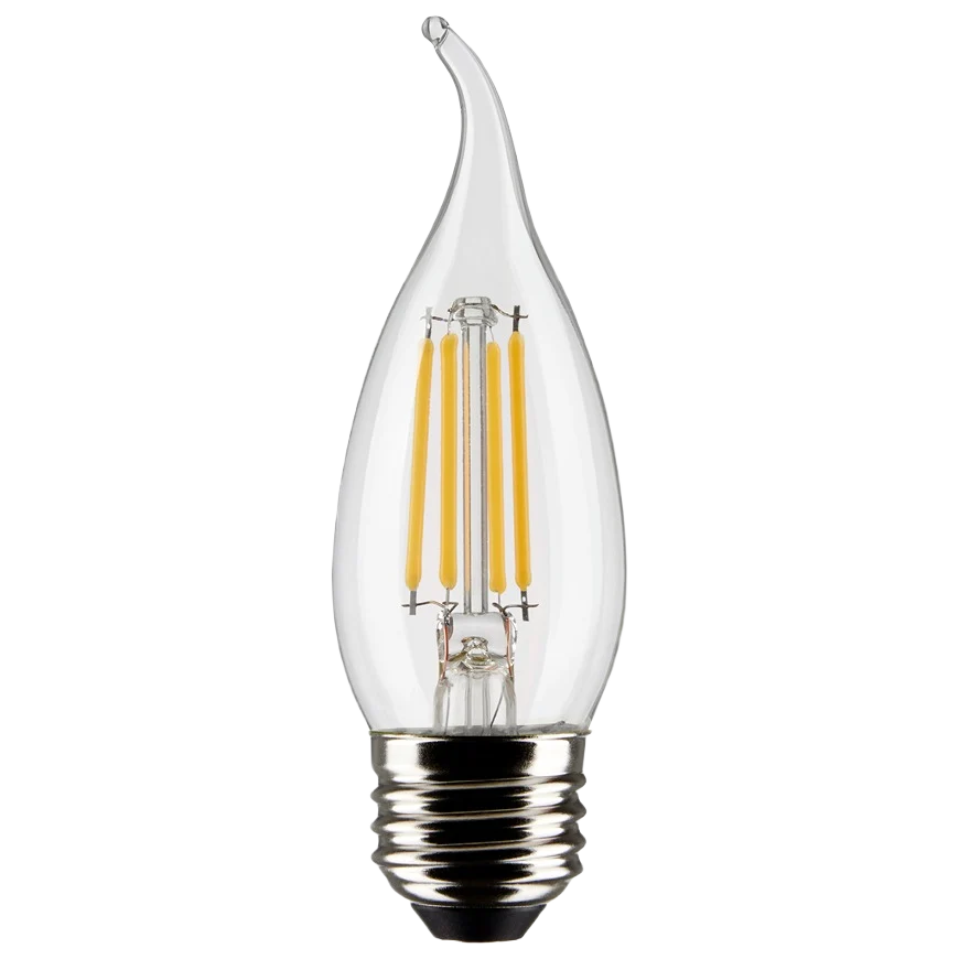 Fine Crafted Satco 4 Watt CA10 LED Medium Base Decorative Flame Light Bulb 2-Pack Expertly Made