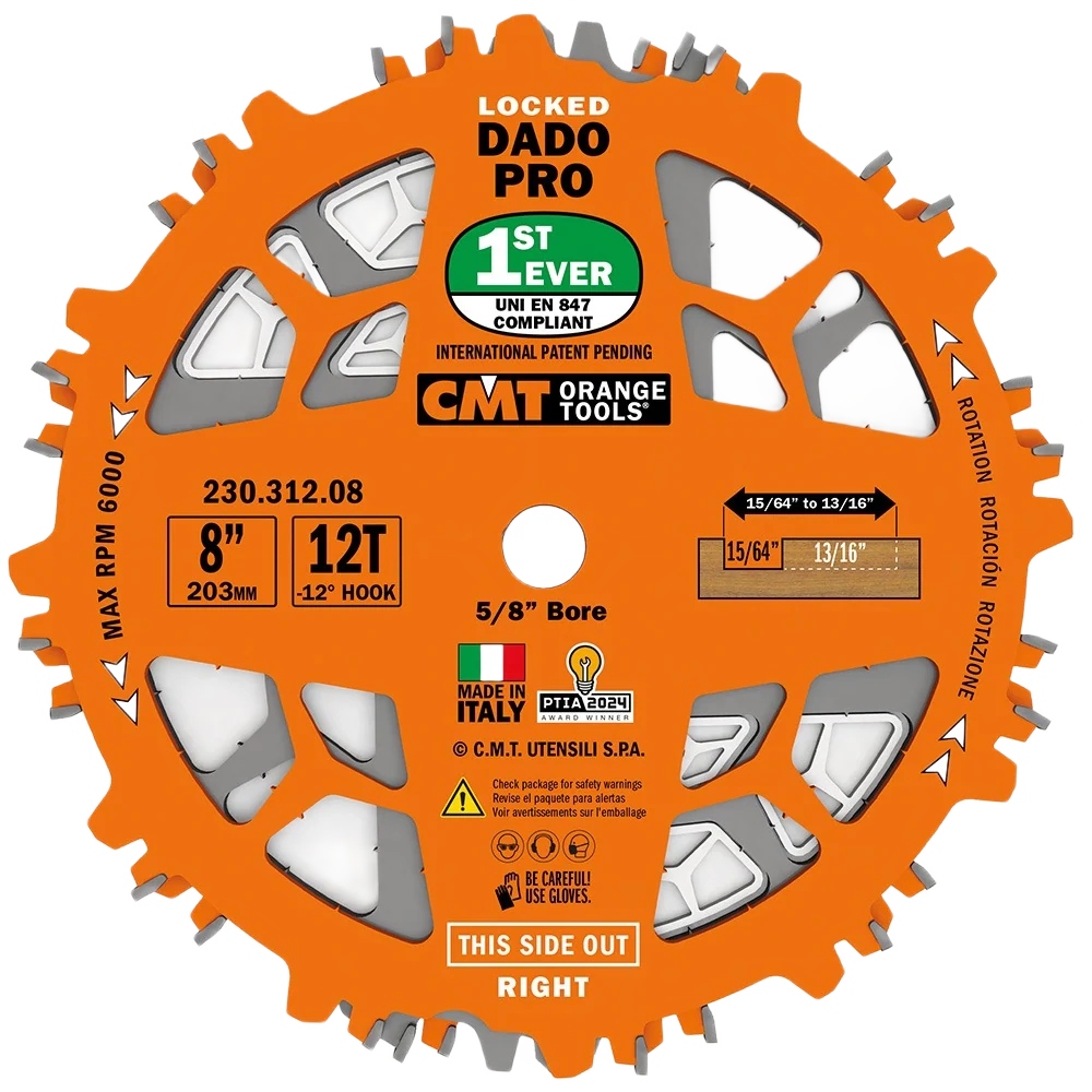 Minimalist CMT Orange Tools Locked Dado Pro Set Selected