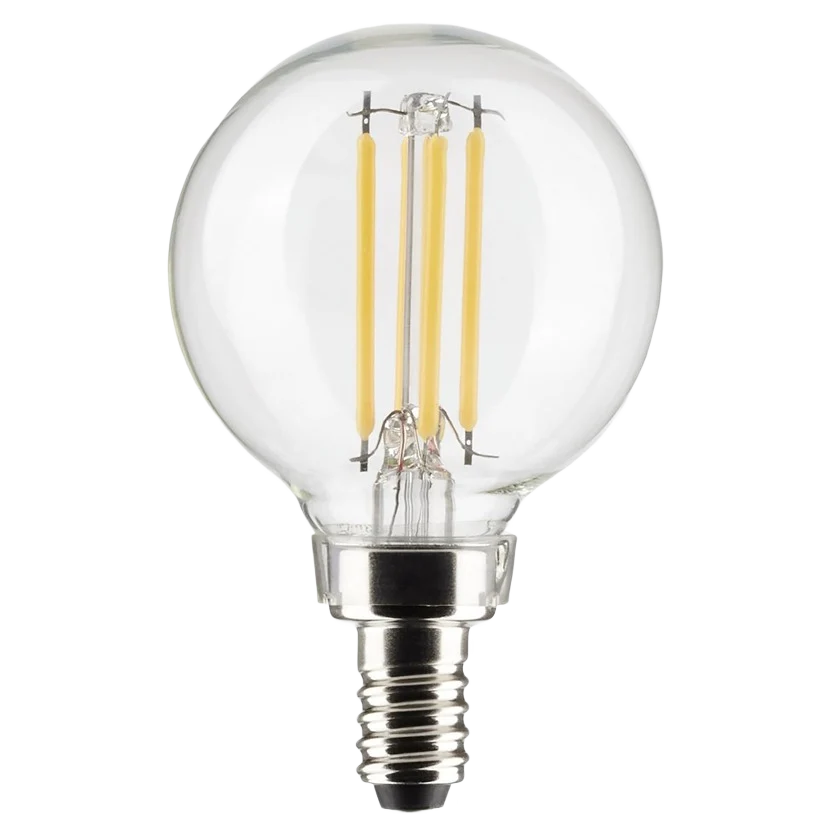 Top-Quality Satco 5.5 Watt G16.5 LED Candelabra Base Clear Cool White Light Bulb Proven
