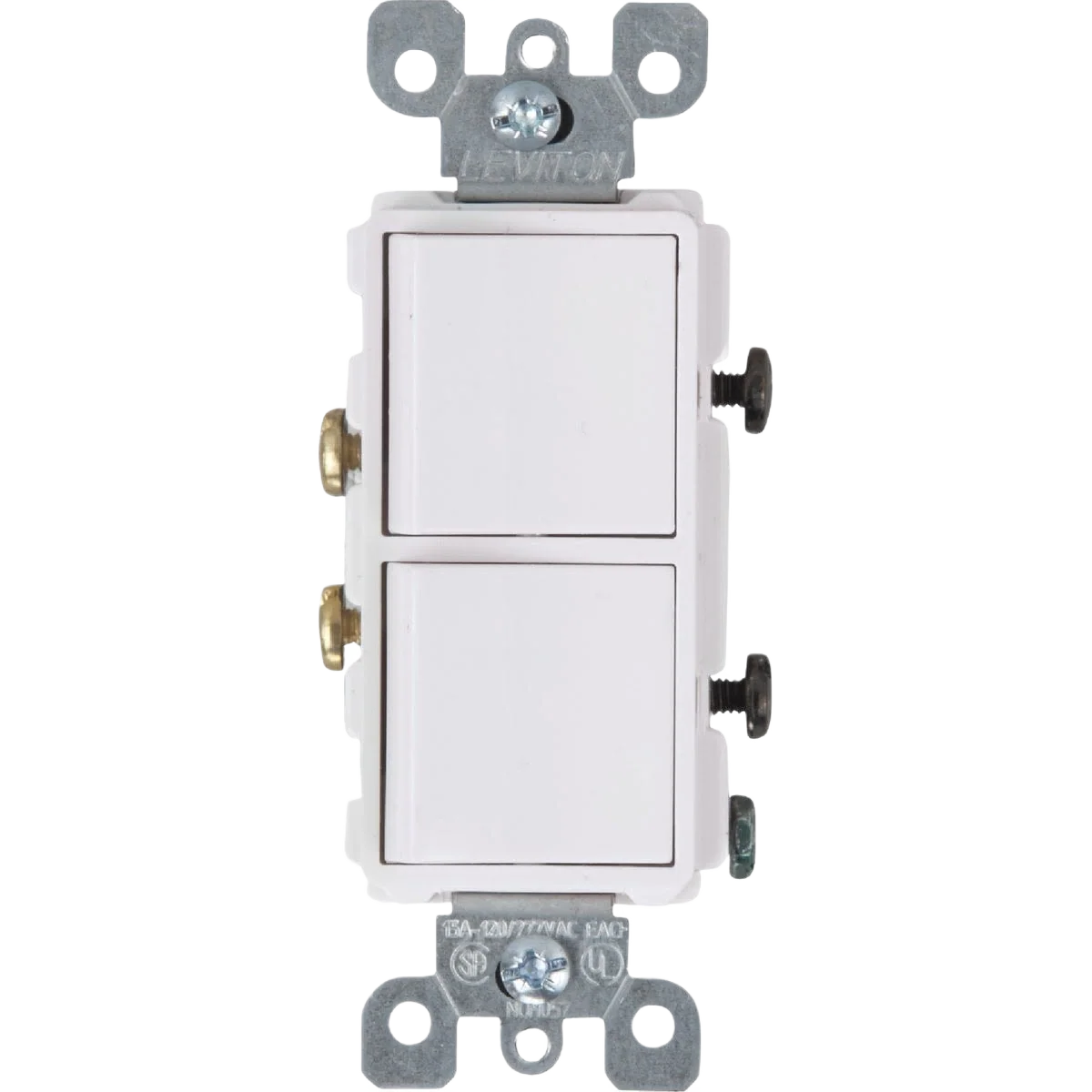 Crafted Leviton Single Pole White 15A Duplex Switch Long-Lasting