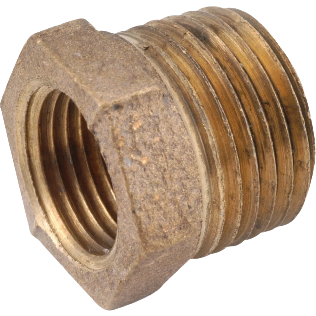 Original Anderson Metals Red Brass Hex Reducing Bushing 3 4 In. MPT x 3 8 In. FPT Environmentally Friendly