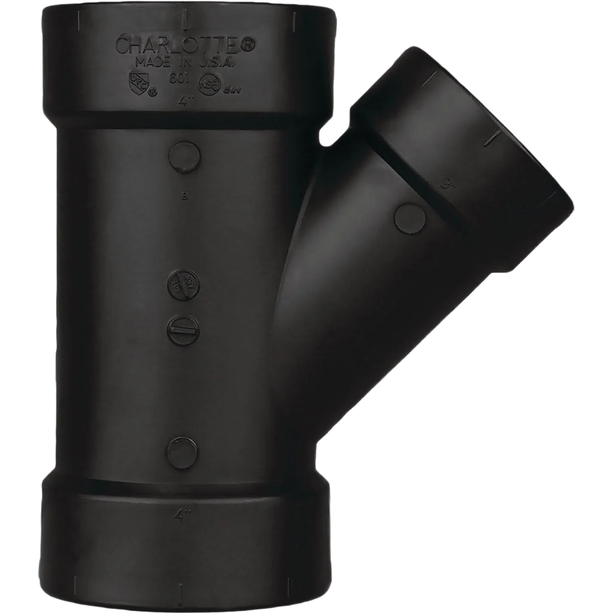 Specialty Charlotte Pipe 4 x 4 x 3 ABS Wye Relaxed