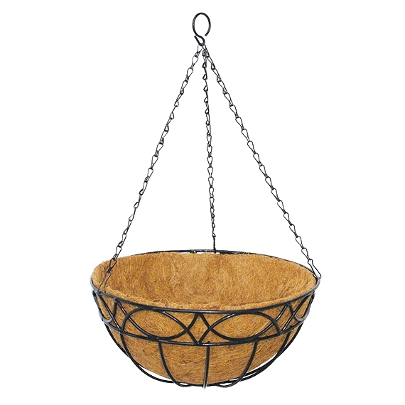 Fashionable Border Concepts Hampton Hanging Basket with Coco Liner 6 x 12 in. Eco-Friendly