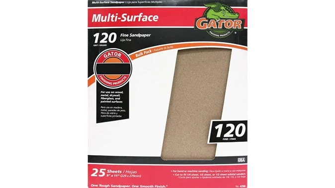 Advanced Gator 9 x 11 Multi-Surface 120-Grit Fine Sandpaper Single Sheet Unique