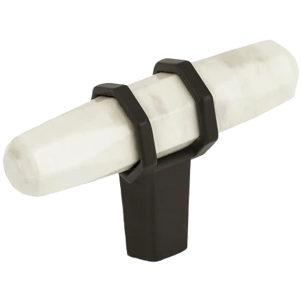 Eco-Friendly Amerock Carrione Marble White Black Bronze T Knob 2.5 in. Reliable