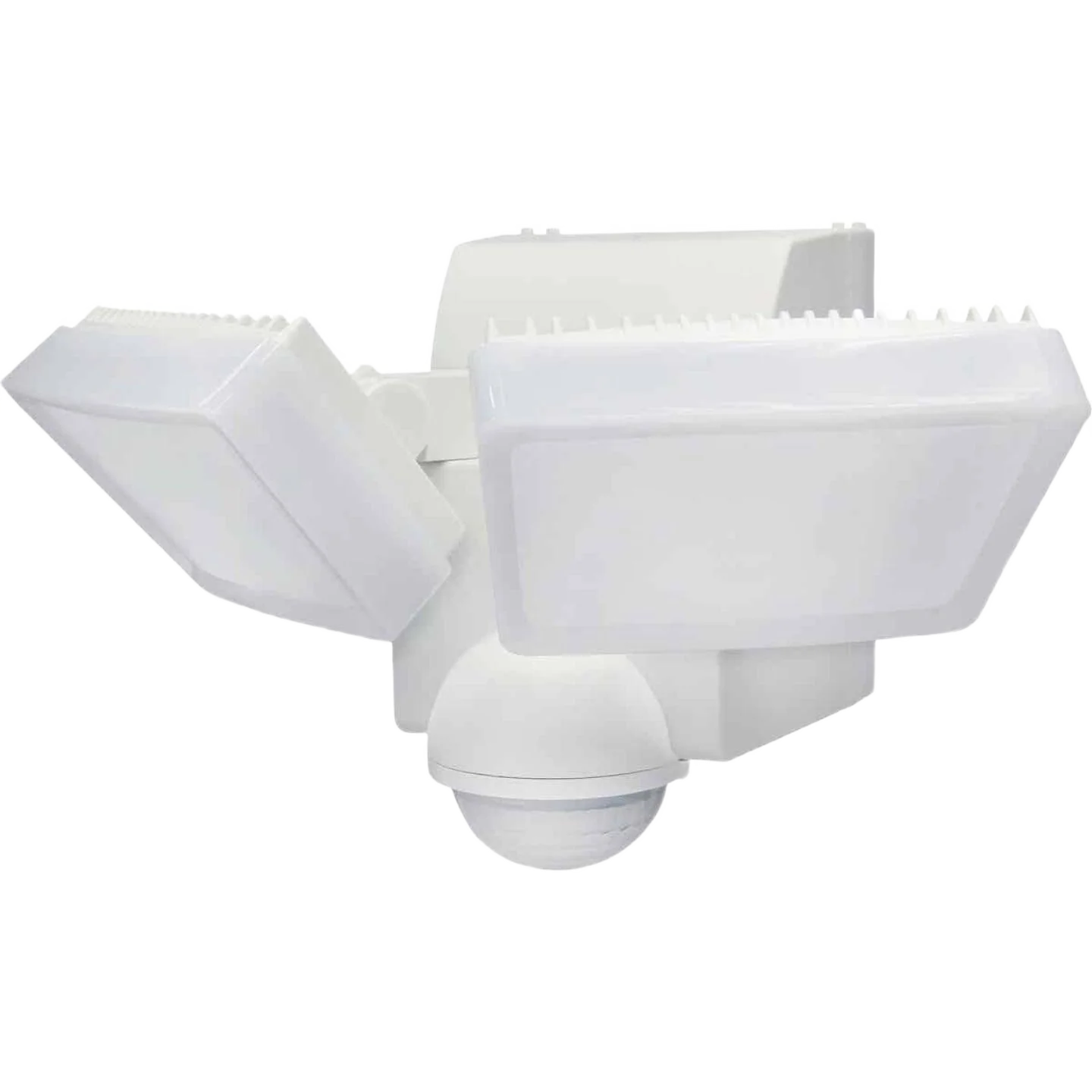 Healthy IQ America White Battery-Operated Motion Sensing 2-Head Security Light Fixture Reusable