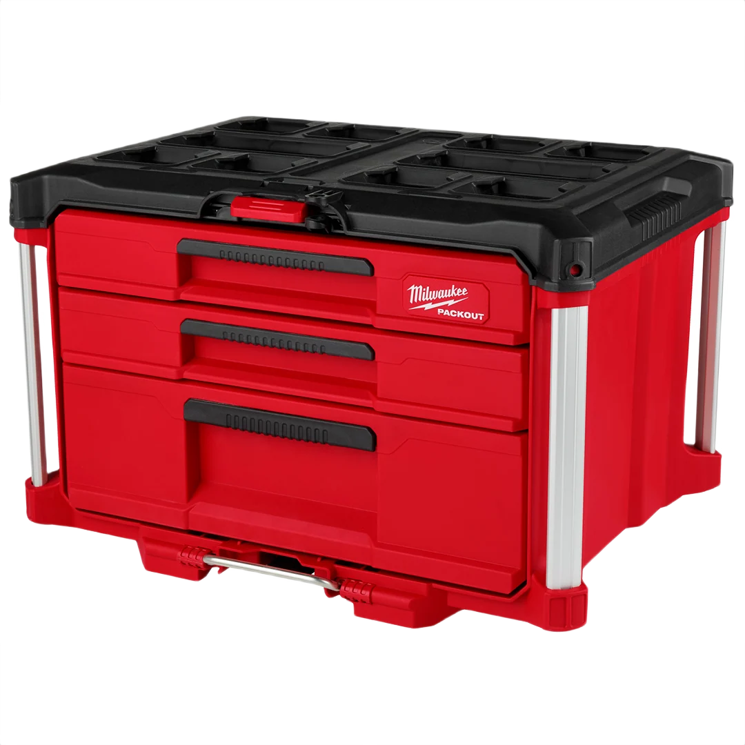 Secure Milwaukee PACKOUT™ Multi-Depth 3-Drawer Tool Box Minimalist