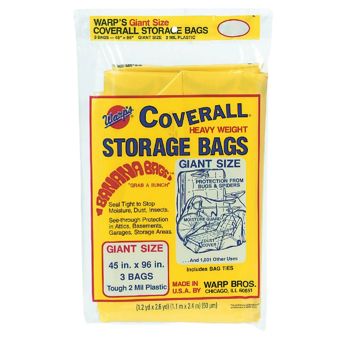 Environmentally Friendly Warp's Coverall Heavyweight Storage Bag 3-Count Consistent