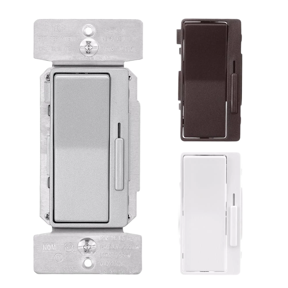 User-Friendly Eaton Decorator Dimmer with Preset Feature Silver Granite Fine Crafted
