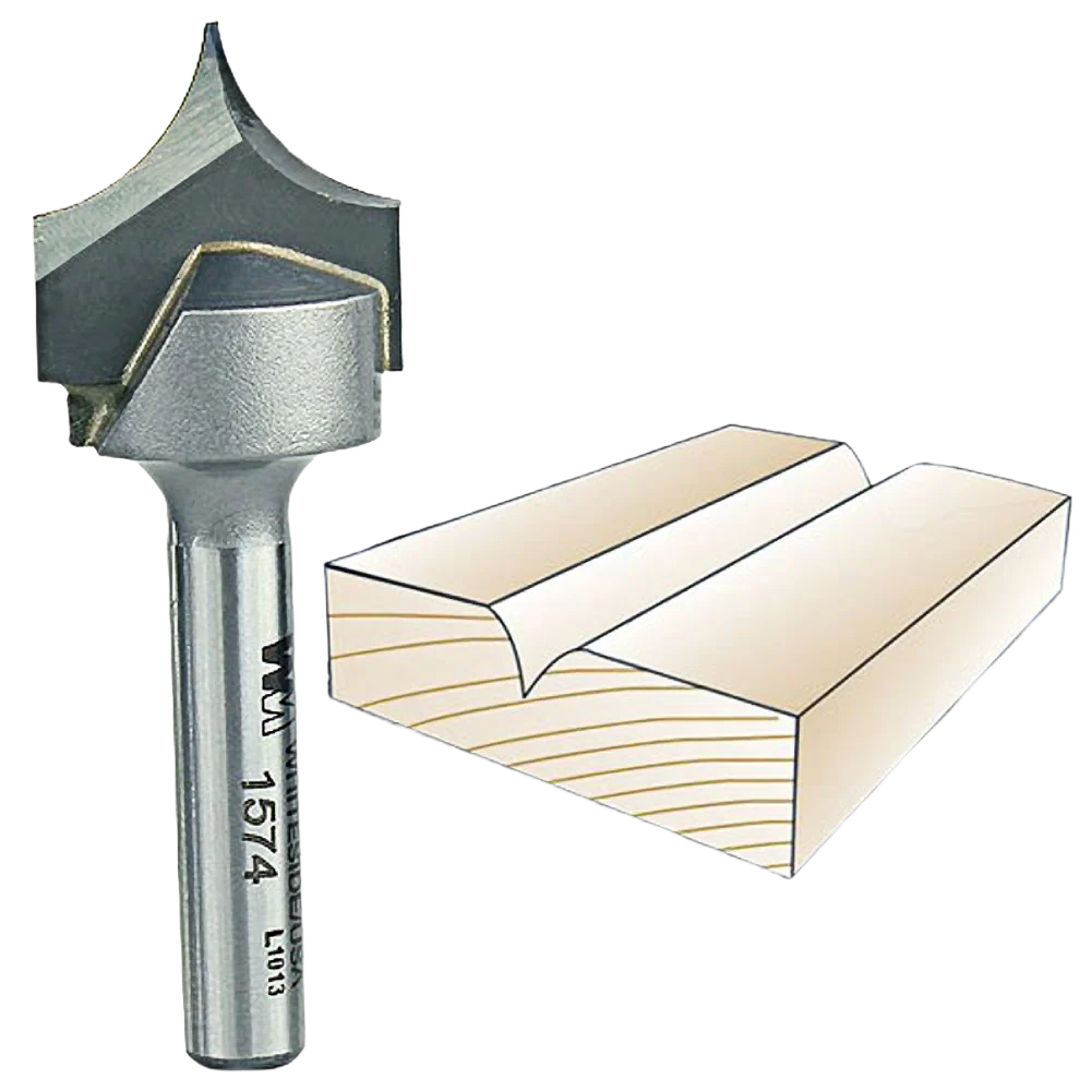 Trusted Whiteside Point Cutting Roundover Bit 1 4 in. SH x 3 8 in. R x 3 4 in. CD Safe