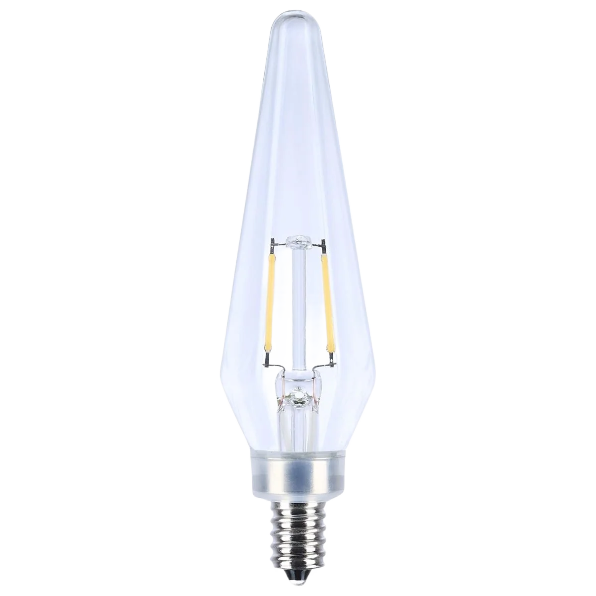 Eco-Friendly Satco 2 Watt Prismatic HX11 LED Candelabra Base Light Bulb 2-Pack Green