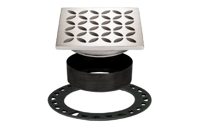 Selected Schluter KERDI-DRAIN 4 Brushed Stainless Steel Square Floral Grate Kit Reusable