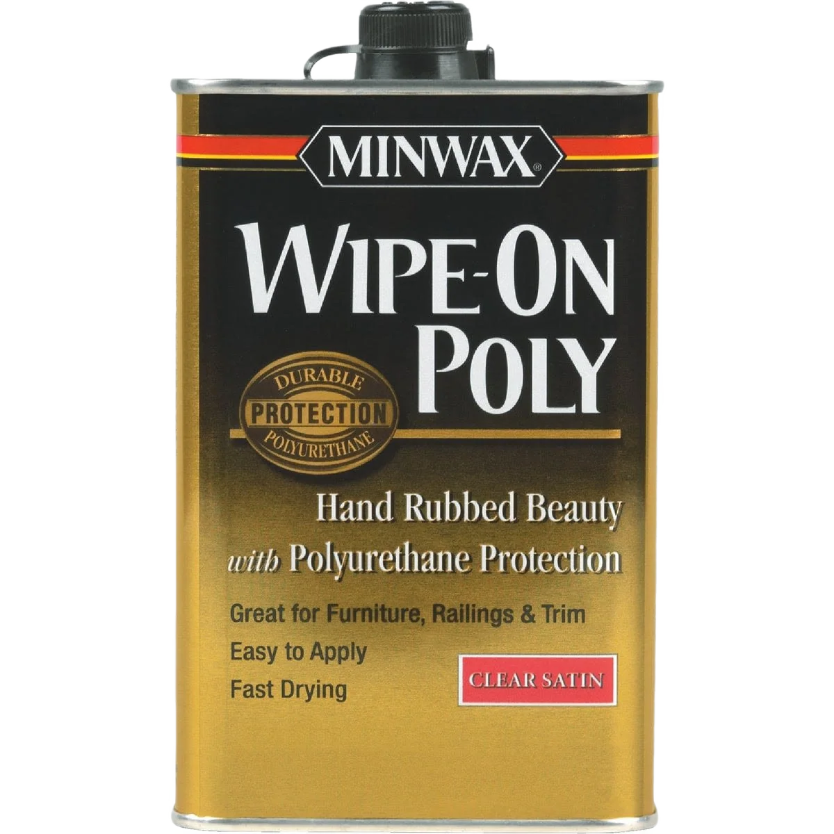 Eco-Friendly Minwax Clear Satin Wipe-On Interior Polyurethane 1 Quart Sustainable