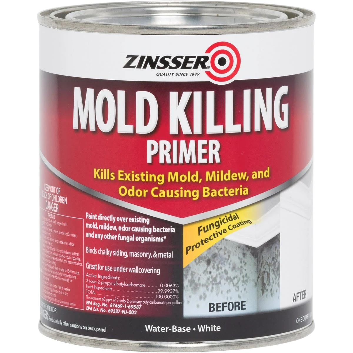 Powerful Zinsser Mold Killing Interior Exterior Primer Quart Comfortable