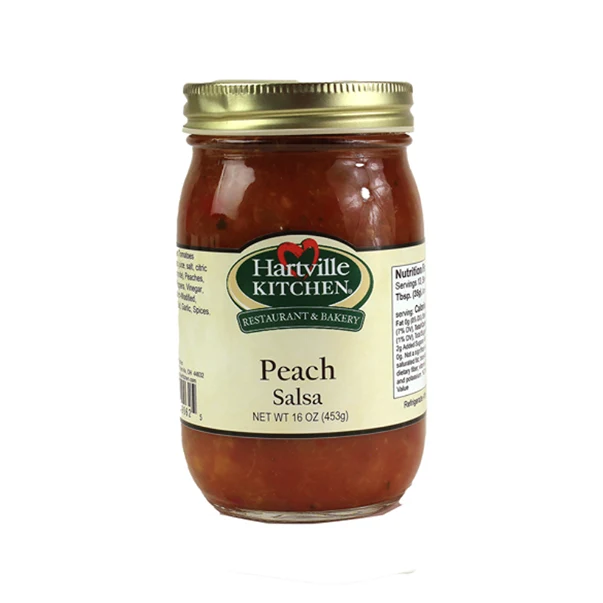 Reusable Hartville Kitchen Peach Salsa 16 oz. Long-Lasting