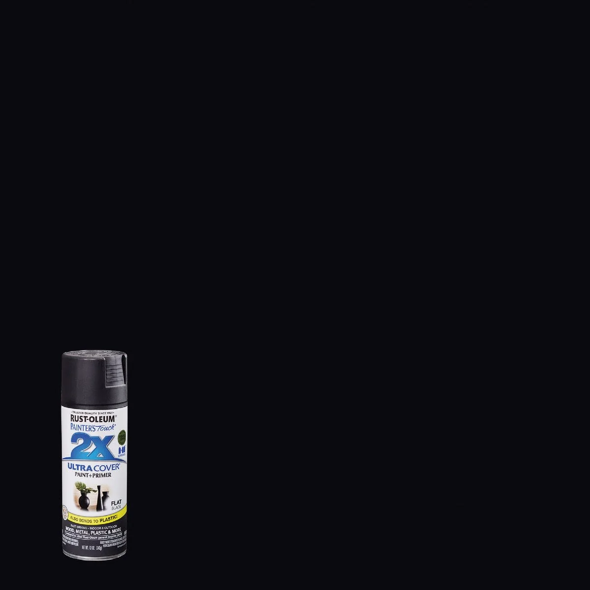 Reusable Rust-Oleum Painters' Touch 2X Black Flat Spray Paint Primer 12 oz. Selected