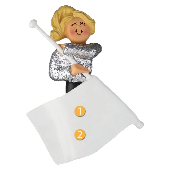 Breathable Ornament Central Personalized Blonde Flag Girl Ornament Safe