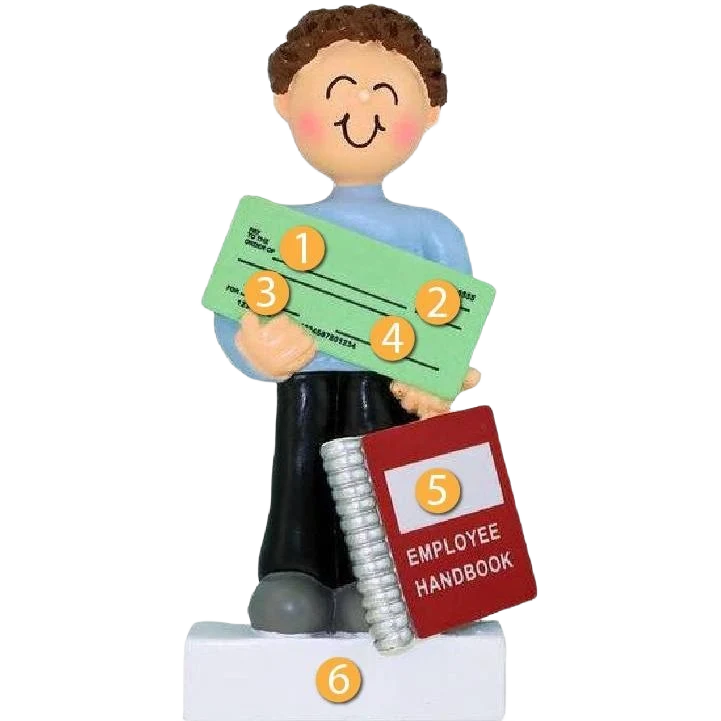 Superior Ornament Central Personalized Brunette Male First New Job Ornament Next-Generation