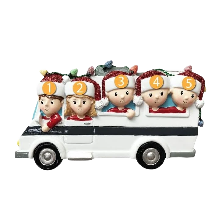 Sophisticated PolarX Personalized RV Family of 5 Ornament Convenient